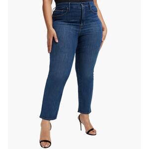 Good American Good Legs Straight Jeans Medium Wash Women's size 14 / 32 Preppy